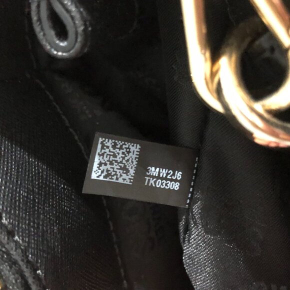 Michael Kors Kellen Black Embossed Leather Medium Satchel Luggage Handbag - Picture 16 of 16